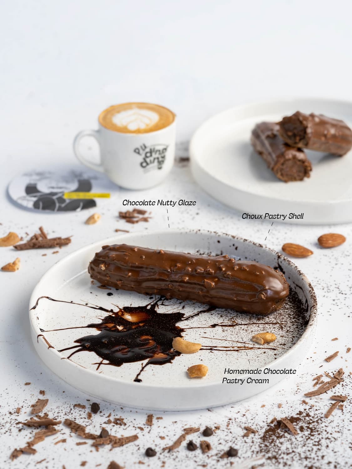 Fudge & Nut Frenzy Eclair (Chocolate Eclair)